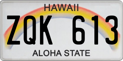 HI license plate ZQK613
