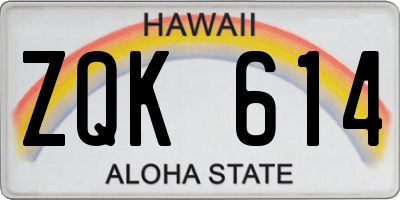 HI license plate ZQK614