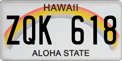 HI license plate ZQK618