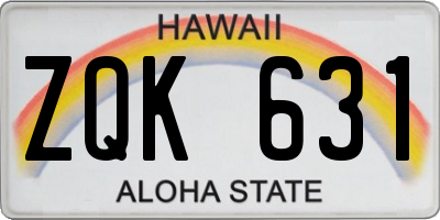 HI license plate ZQK631