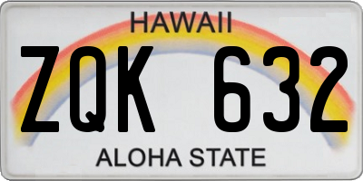 HI license plate ZQK632