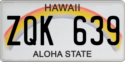 HI license plate ZQK639