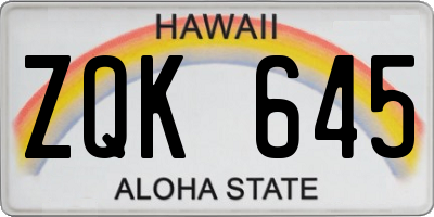 HI license plate ZQK645