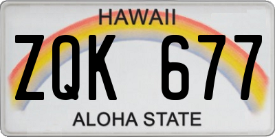 HI license plate ZQK677
