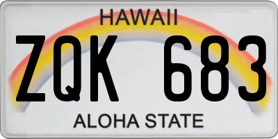 HI license plate ZQK683