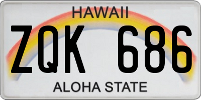 HI license plate ZQK686