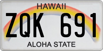 HI license plate ZQK691