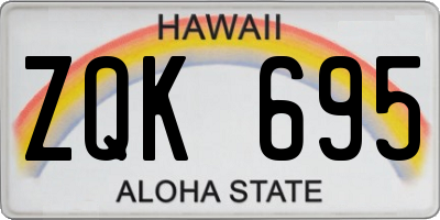 HI license plate ZQK695
