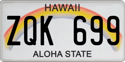 HI license plate ZQK699