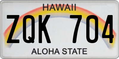 HI license plate ZQK704