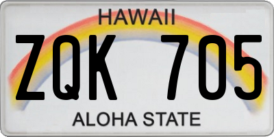 HI license plate ZQK705