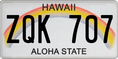 HI license plate ZQK707