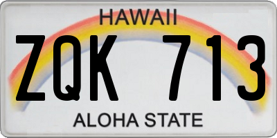 HI license plate ZQK713