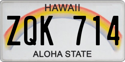 HI license plate ZQK714