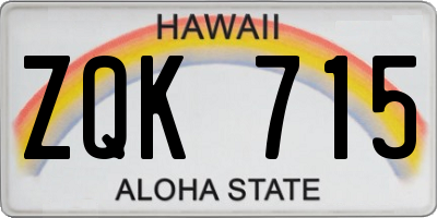 HI license plate ZQK715