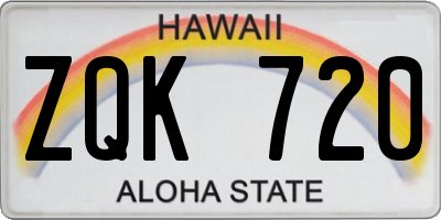 HI license plate ZQK720