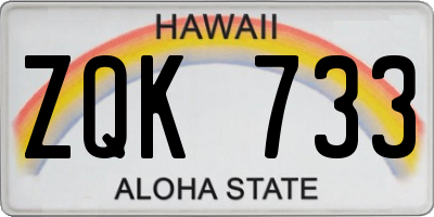 HI license plate ZQK733