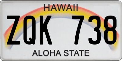 HI license plate ZQK738