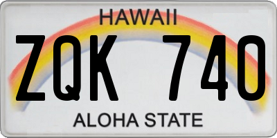 HI license plate ZQK740