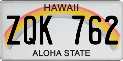 HI license plate ZQK762