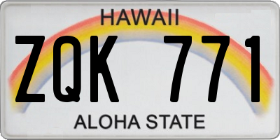HI license plate ZQK771