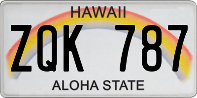 HI license plate ZQK787