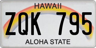 HI license plate ZQK795