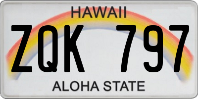 HI license plate ZQK797