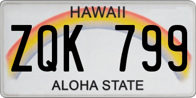 HI license plate ZQK799