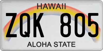 HI license plate ZQK805
