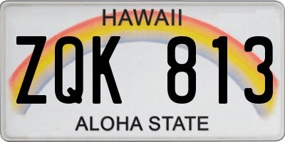 HI license plate ZQK813
