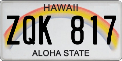 HI license plate ZQK817