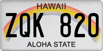 HI license plate ZQK820