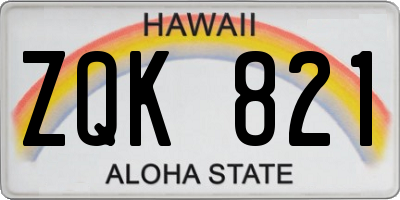 HI license plate ZQK821