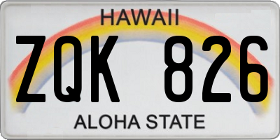 HI license plate ZQK826