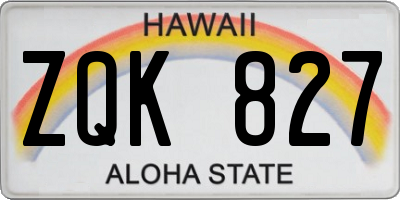 HI license plate ZQK827