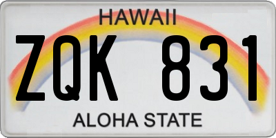 HI license plate ZQK831