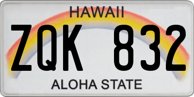 HI license plate ZQK832