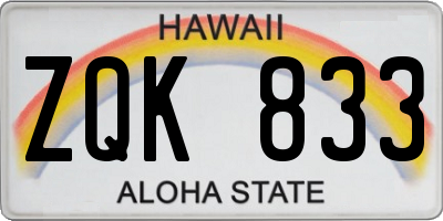 HI license plate ZQK833