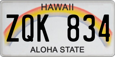 HI license plate ZQK834
