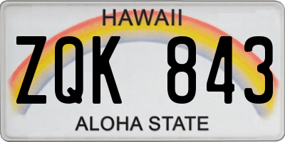 HI license plate ZQK843