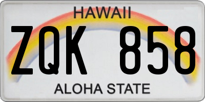 HI license plate ZQK858