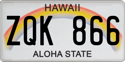 HI license plate ZQK866