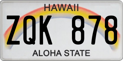 HI license plate ZQK878