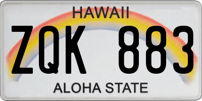 HI license plate ZQK883