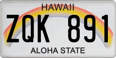 HI license plate ZQK891