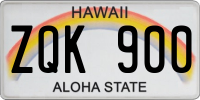 HI license plate ZQK900