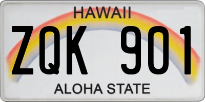 HI license plate ZQK901
