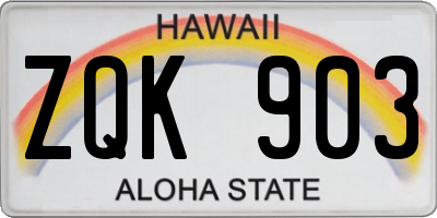 HI license plate ZQK903