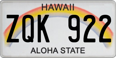 HI license plate ZQK922